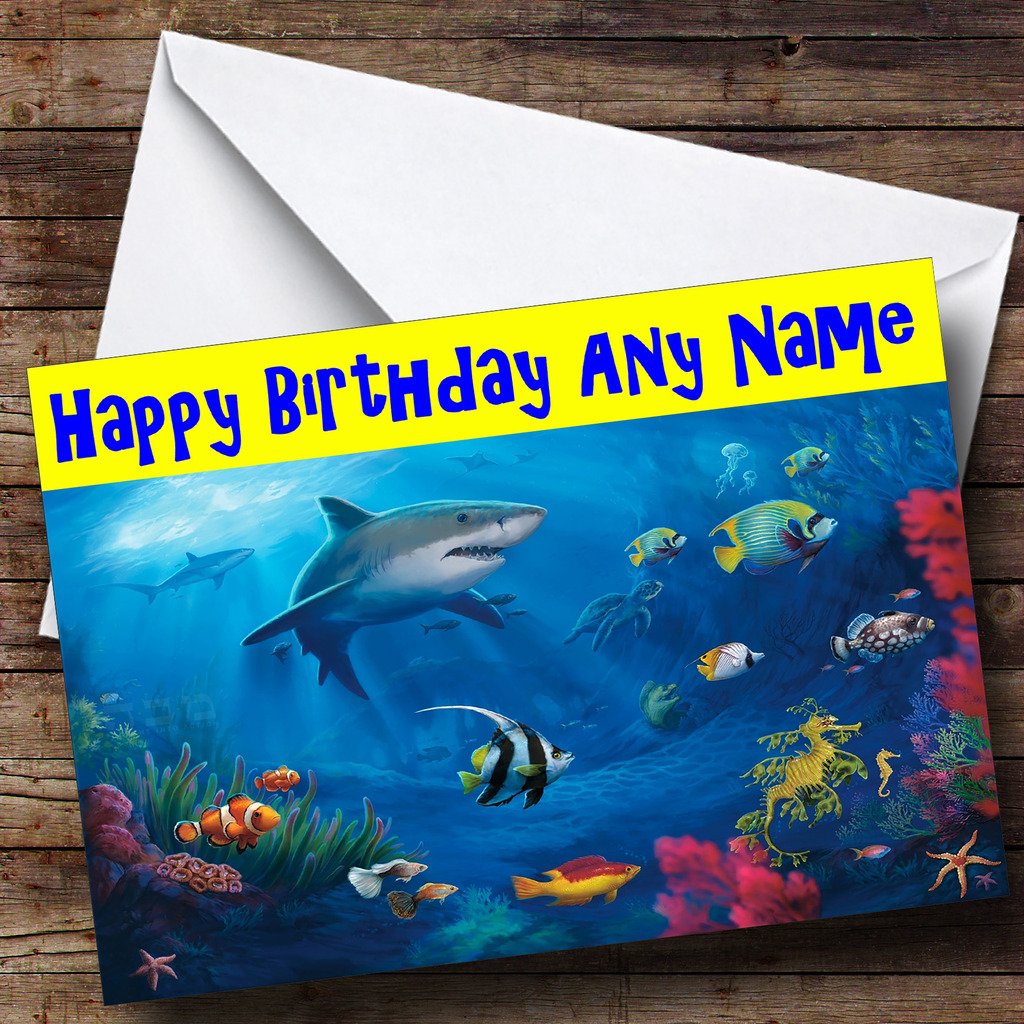 Under The Sea Shark Personalised Birthday Card | Birthday Card | Children's Birthday Card | Birthday Card for Kids