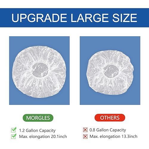 Miniatura 10 de MORGLES Gorros de ducha reutilizables, impermeables, 100 unidades, desechables de plástico, para mujeres, baño, peluquería, hogar y viajes