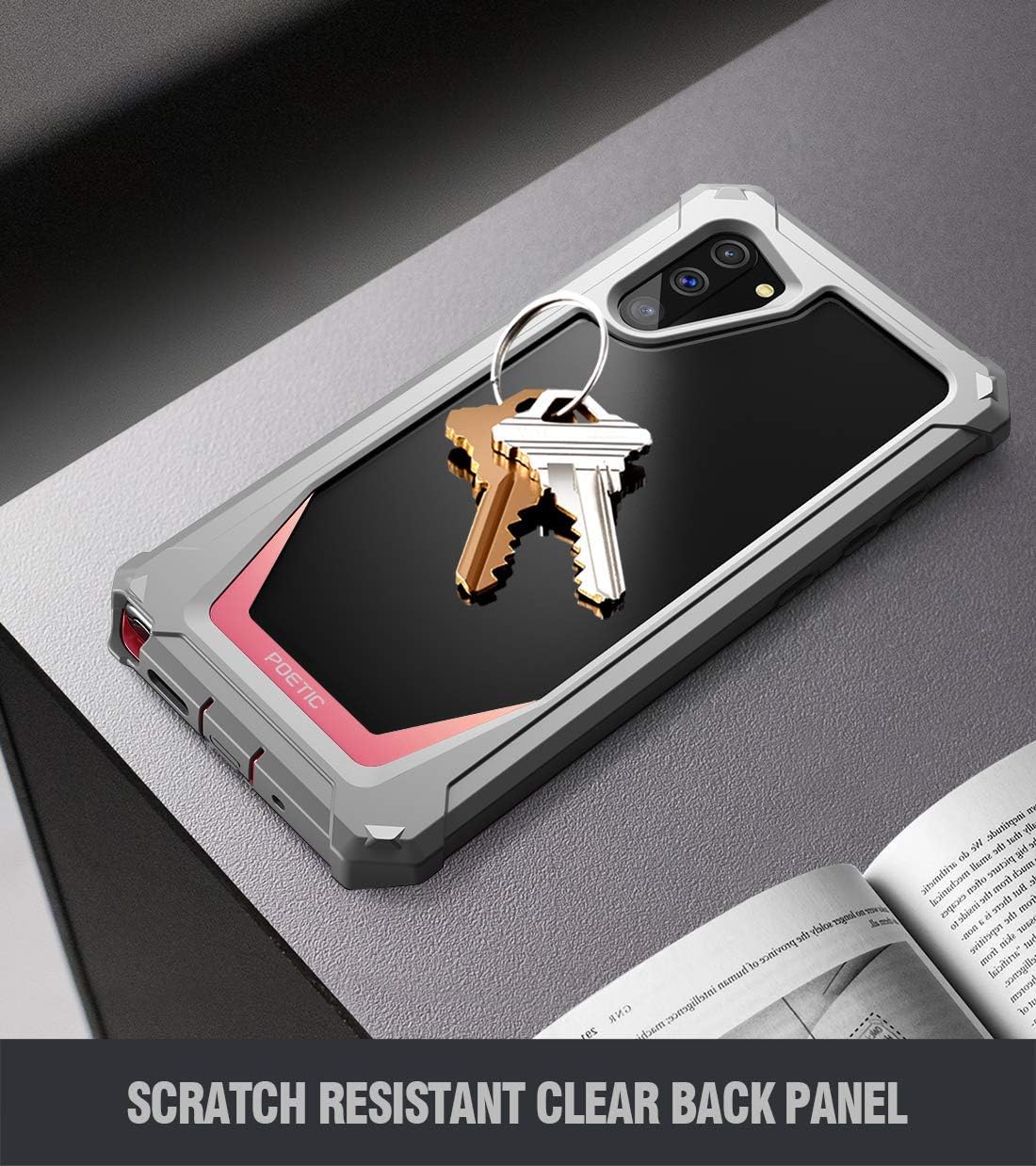 Blасk Frіdау - 70% оƒƒ Galaxy Note 10 Rugged Clear Case, Poetic Full-Body Hybrid Bumper Cover, Support Wireless Charging, Without Built-in-Screen Protector, Guardian Series, Case for Samsung Galaxy Note 10, Pink