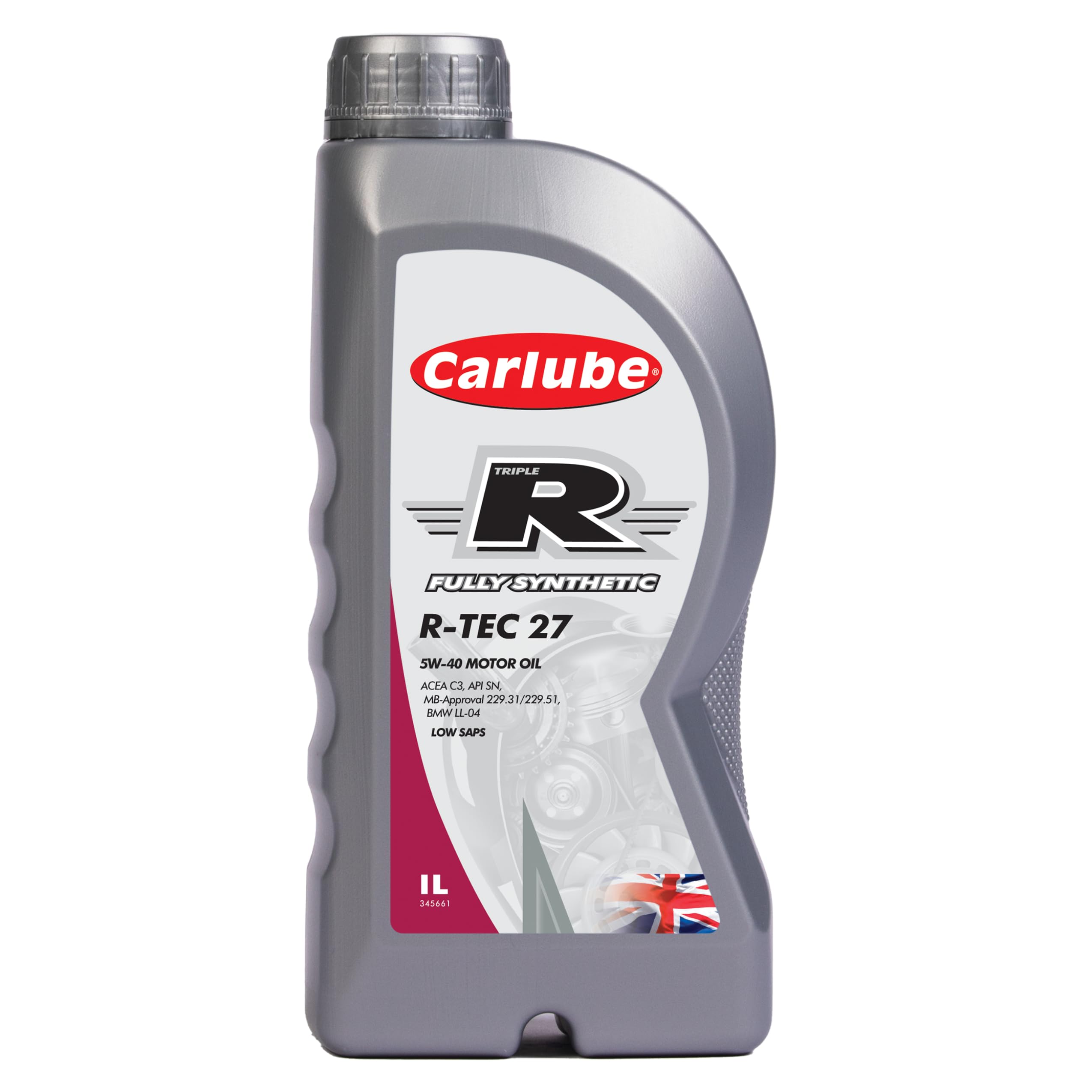 Carlube Triple R 5W-40 ACEA C3, API SP Fully Synthetic Engine Oil R-TEC 27 1L