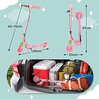 TENBOOM összecsukható gyermek roller 3 éves kortól, LED kerekek, magasságállítható - Pink (pink-1) 6