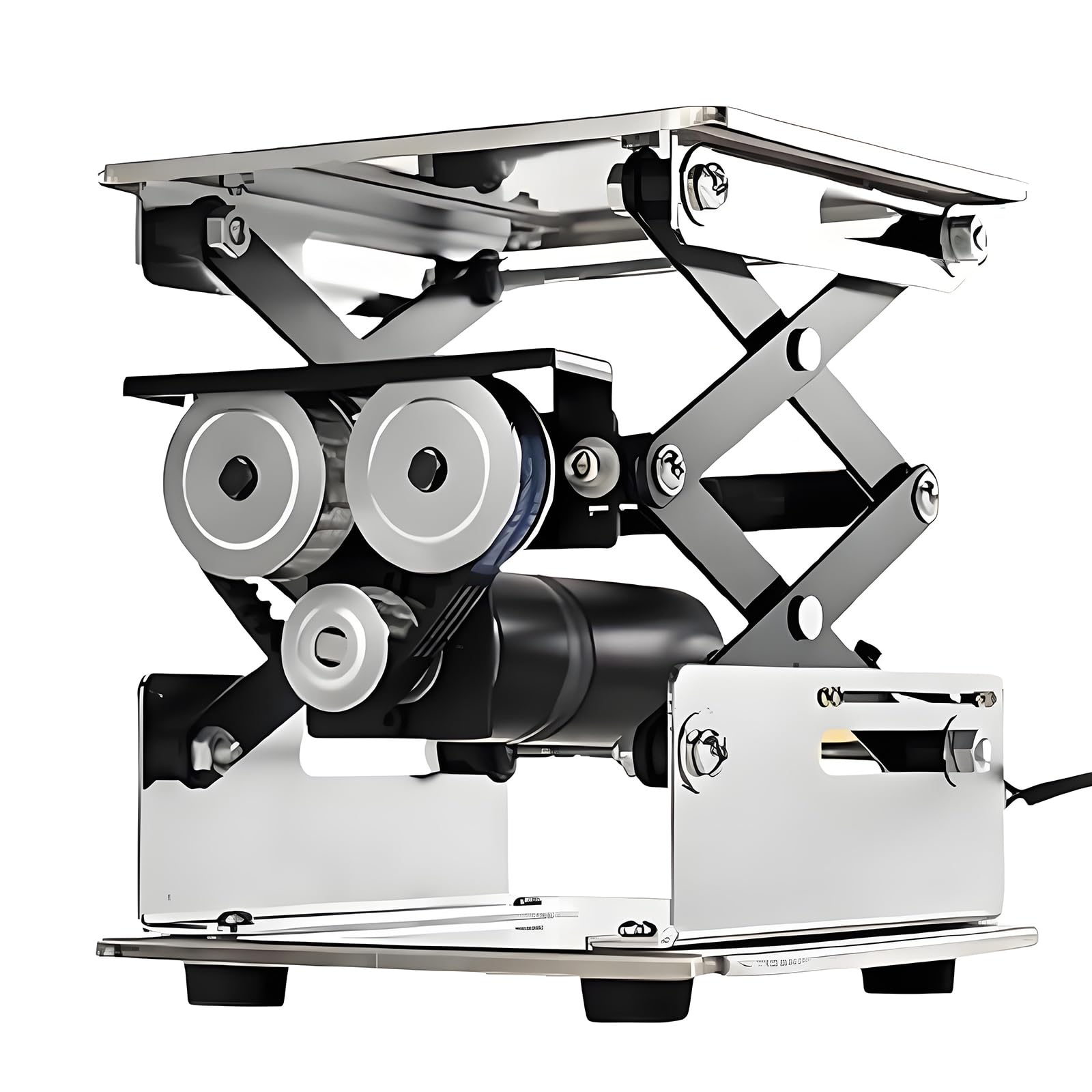 Petite plate-forme élévatrice à ciseaux de laboratoire, support de cric électrique, table de laboratoire réglable en acier inoxydable et support d'échantillon, poids de support de 10 kg 200mm
