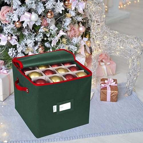 Miniatura 2 de ProPik Caja de almacenamiento de adornos de Navidad, 4 niveles con capacidad para hasta 64 bolas de decoración de adornos navideños, contenedor de