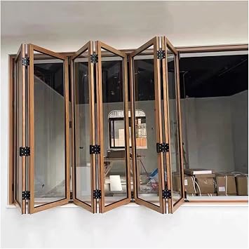 XPLKQXE Folding Sliding Window with Stainless Steel Tracks, Noise-Reducing Double Tempered Glass Door, Home Use Partition Gate, Small Apartments Balconies120X80CM/47.2X31.5IN