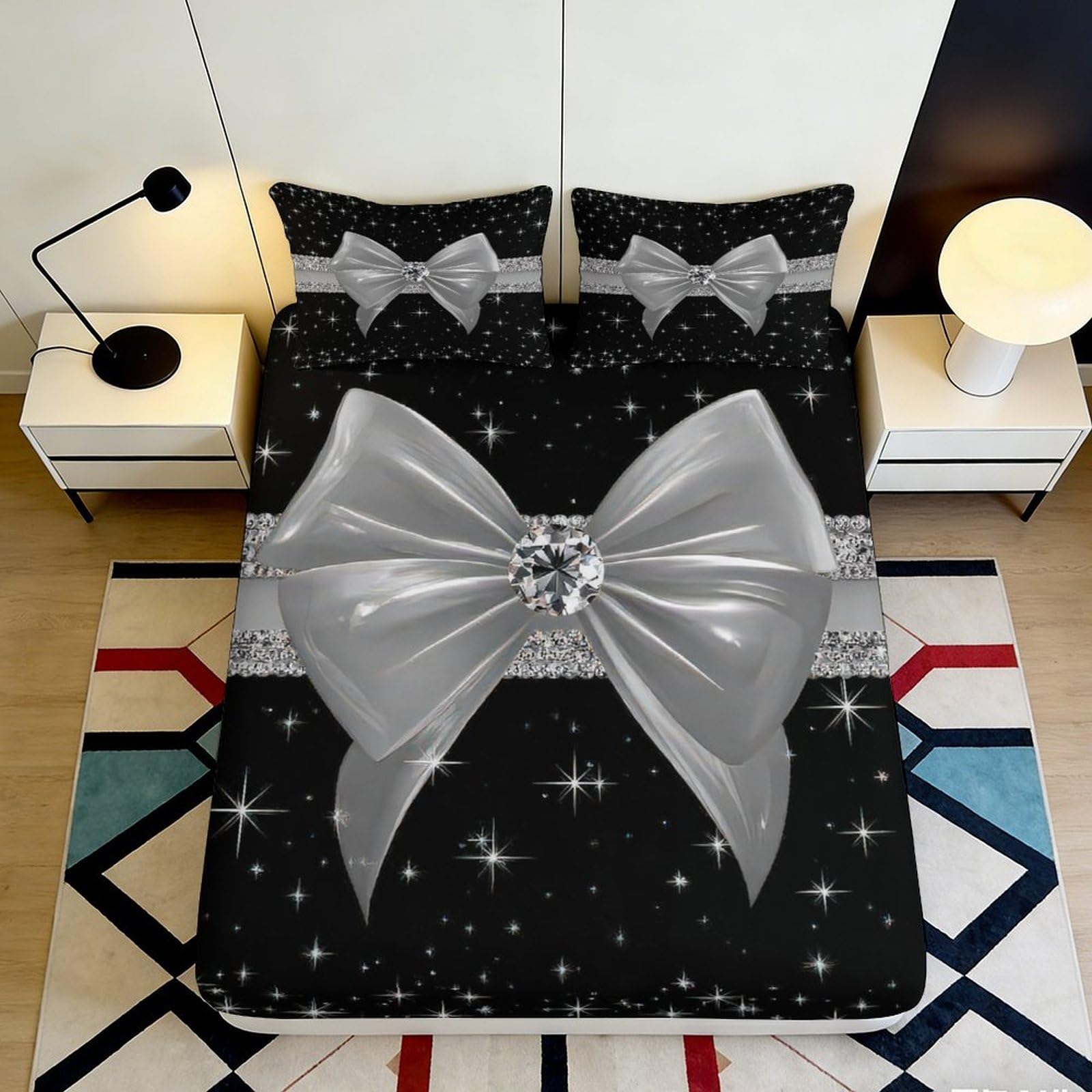 3D Printed Paris Landscape Fitted Sheet Microfiber Deep Pocket Non-Slip Bedroom Bedding Paris Mattress Fitted Cover Washable 160x200x25cm