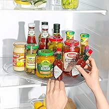 NINU Square Lazy Susan Turntable Organizer for Refrigerator, 15.67'' Rectangle Lazy Susan Clear Fridge Organizers and Storage for Cabinet, Pantry, Countertop, Table