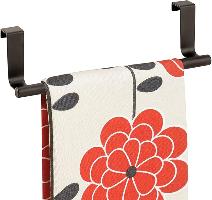 mDesign Metal Over Kitchen Door Towel Bar Holder