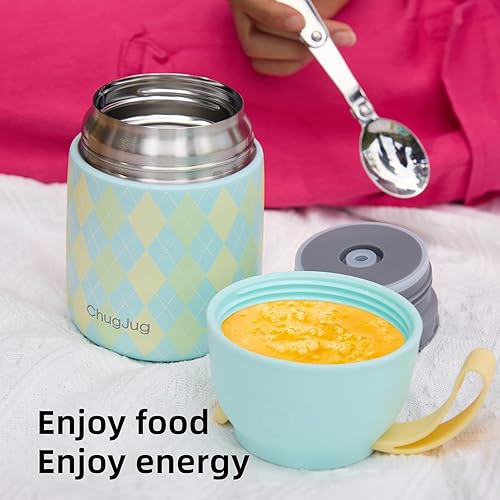 Miniatura 41 de Termo para comida caliente para adultos y niños boca ancha, tarro de alimentos aislado de 26 onzas con cuchara, termo de sopa a prueba de fugas