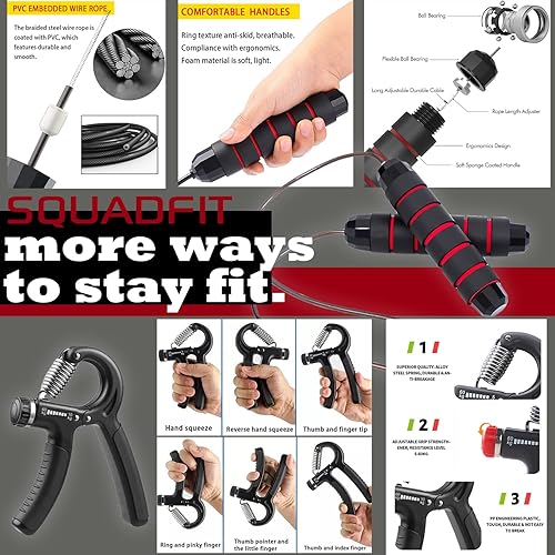 Miniatura 9 de SquadFit Tabla de empuje y kit de fitness - Juego de gimnasio en casa