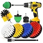 Tialero 8Pcs Drill Brush Attachment Set, 7Pcs 1/4in Power Scrubber + Extend Long Attachment, Power Cleaning Scrub Brush for Bathroom, Tub, Tile, Corner
