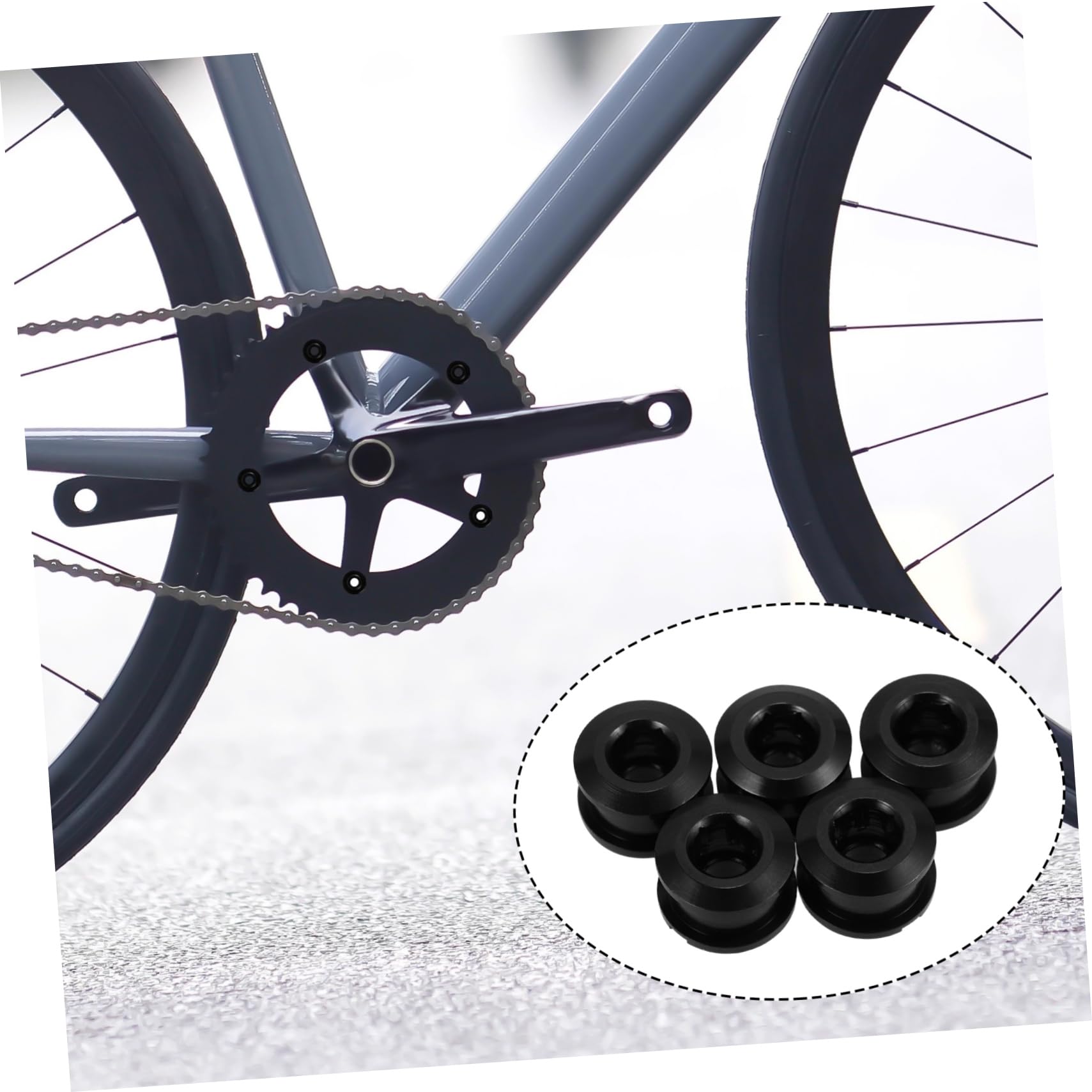 Hemobllo Pieno in Bicicletta Vite Bolt Pratico A Pedivelle Fissaggio Chiave Bulloni per Singola Viti per Corone per Mountain Bike Viti per Bici Lega di Alluminio Nero