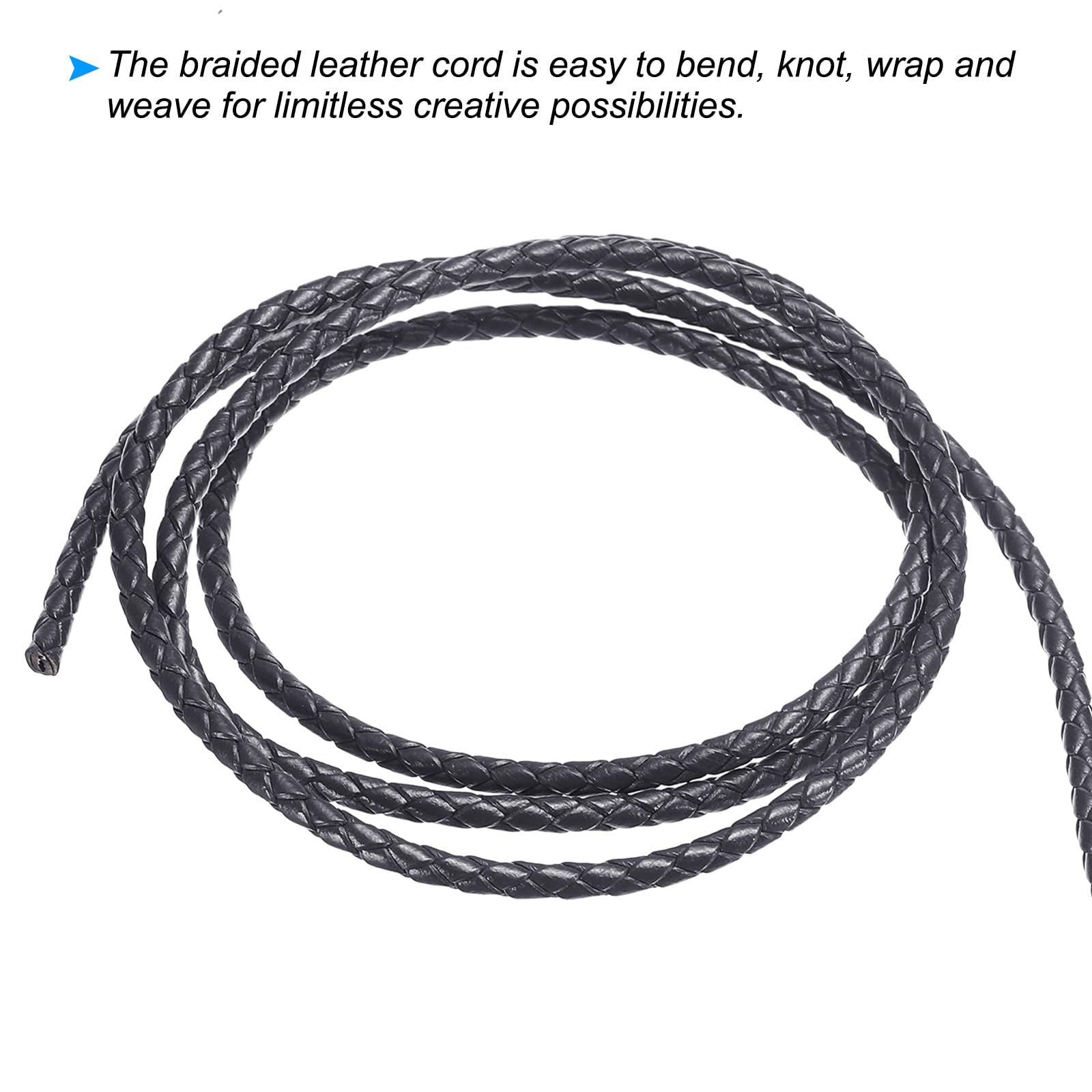 PATIKIL Round Braided Leather Cord - Image 4
