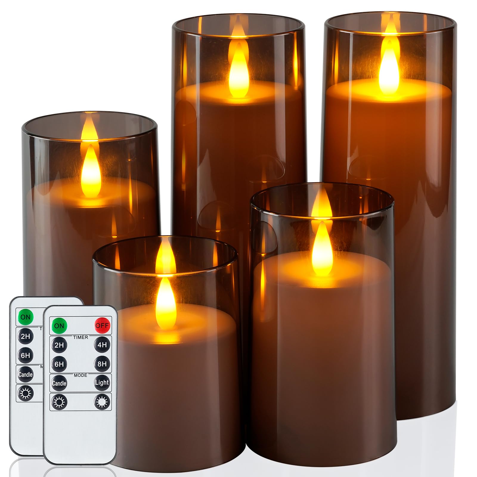 Candele realistiche tremolanti a batteria, finte candele elettriche a LED con telecomando e timer, candele senza fiamma per la casa, decorazione natalizia, bianco, set di 3