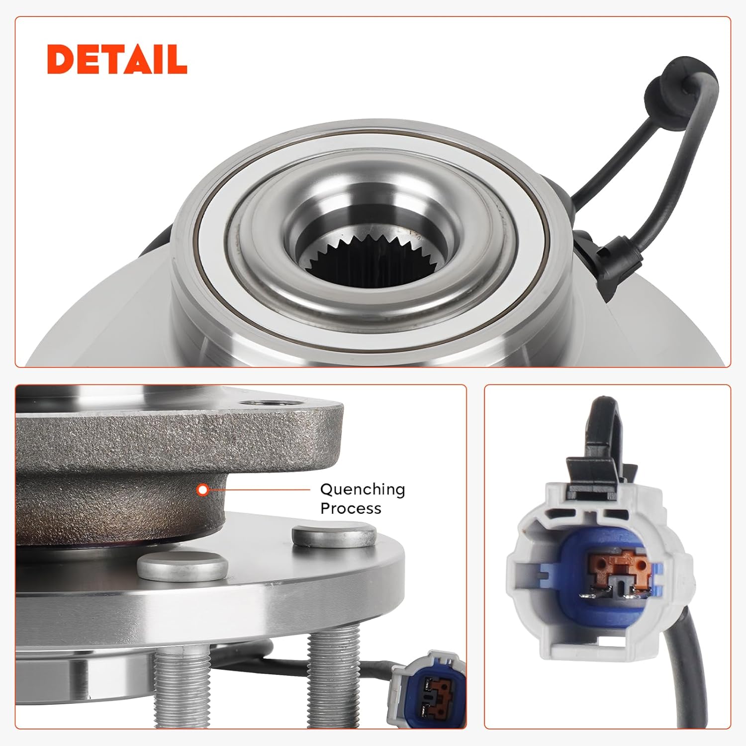 Front Wheel Hub Bearing Assembly Compatible with Nissan Titan Pathfinder Armada for Infiniti QX56 2004-2007 6Lugs W/ABS repalcement 515066 2pcs