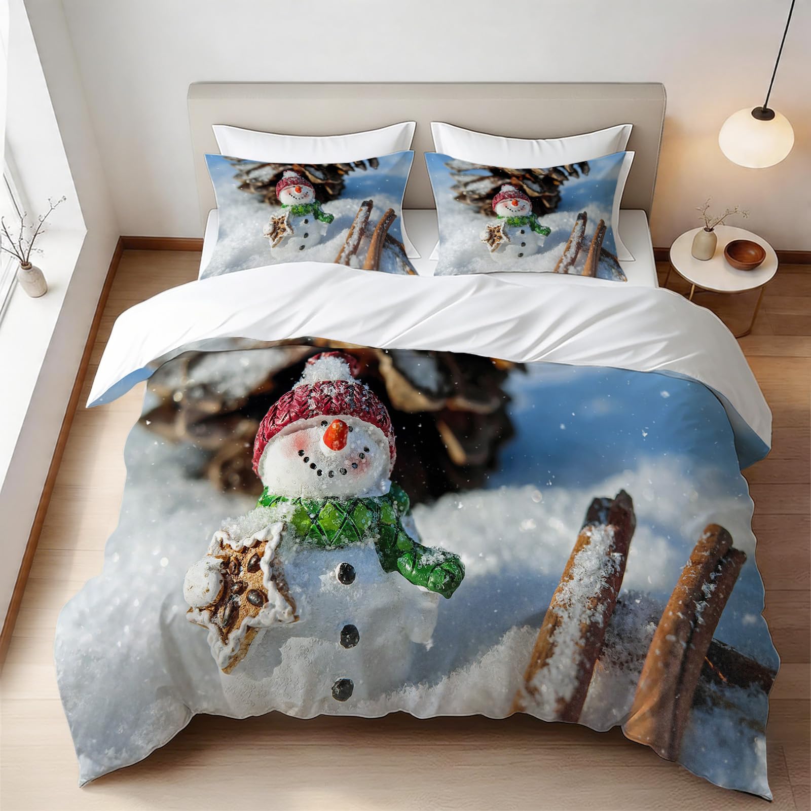 Housse de couette 240x260 en microfibre premium douce motif de Noël