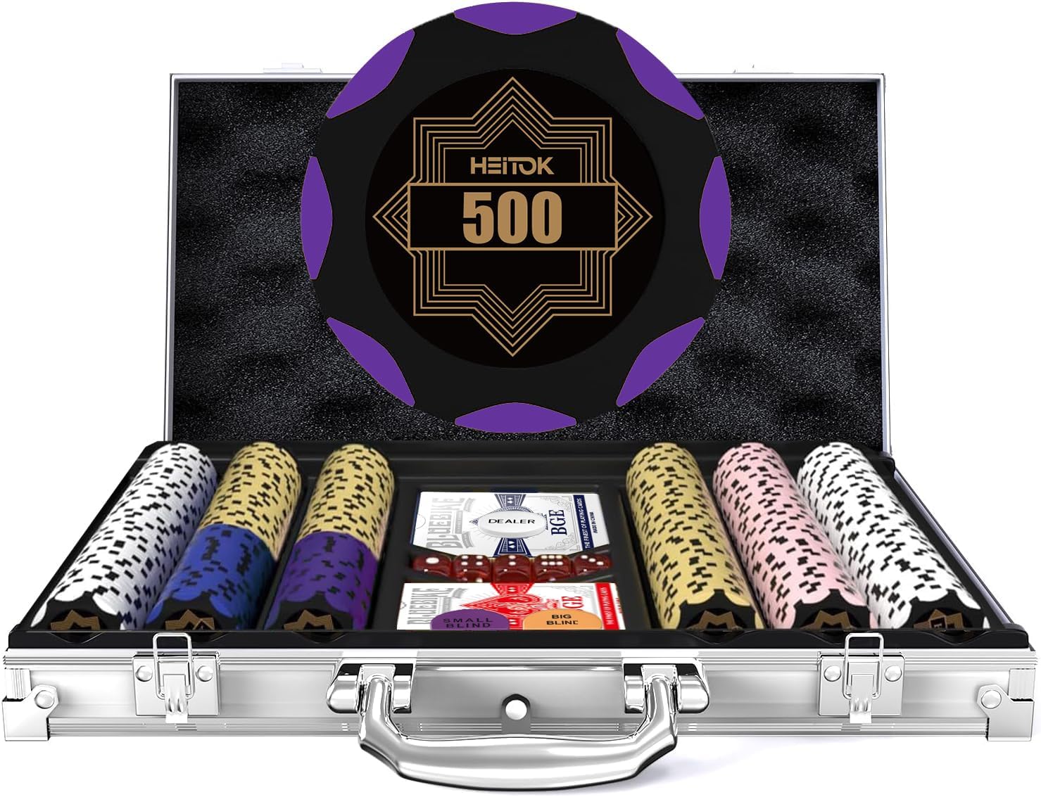 VEVOR MALLETTE DE Poker 300 Jetons De Poker 11,5g Avec Cartes Étui En Alu Casino EUR 37,99