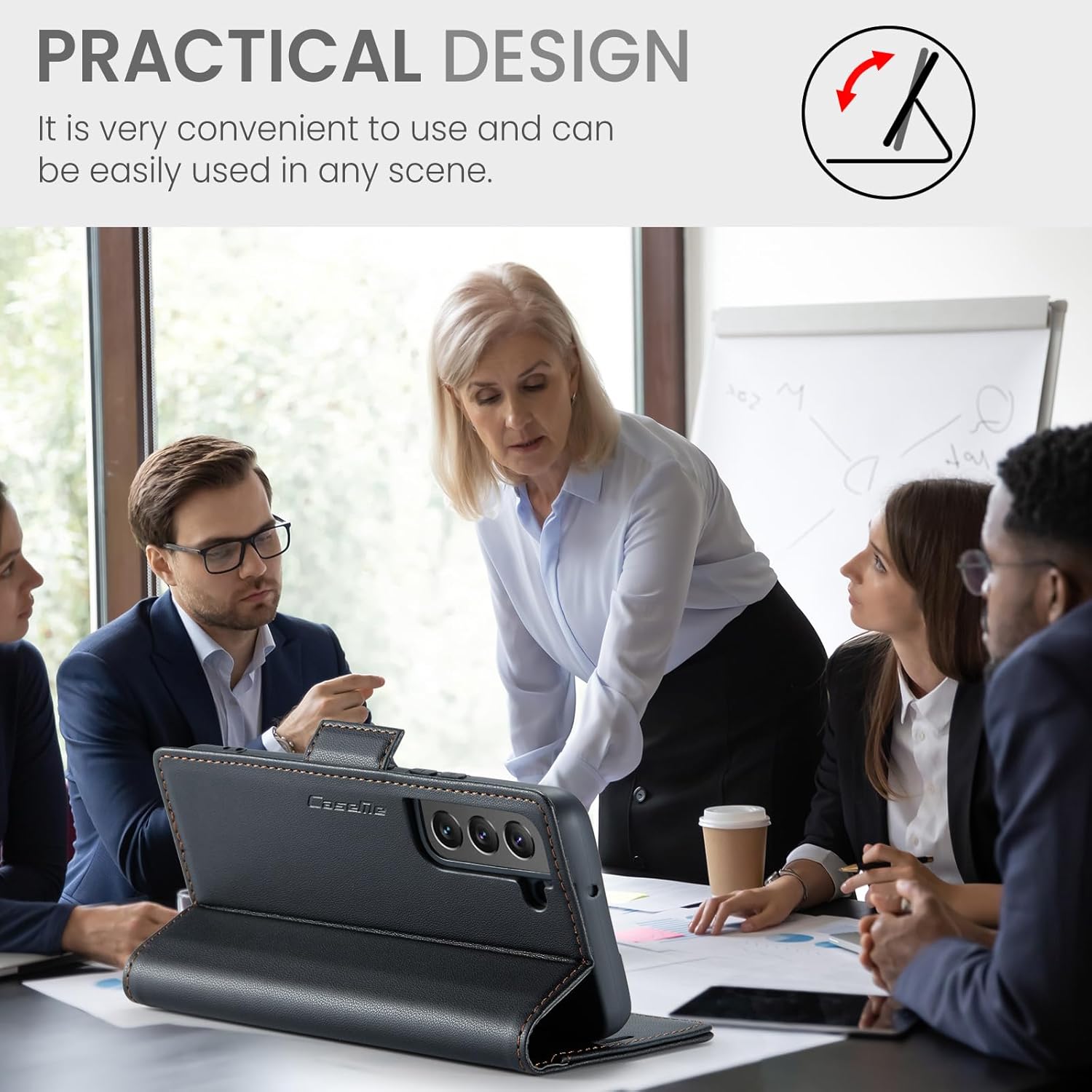 SINIANL for Samsung Galaxy S22 Plus Wallet Case with RFID Blocking, Galaxy S22+ Case Wallet for Men Women Card Holder Magnetic Clasp Kickstand Leather Book Folio Case for Galaxy S22 Plus Black - Image 4