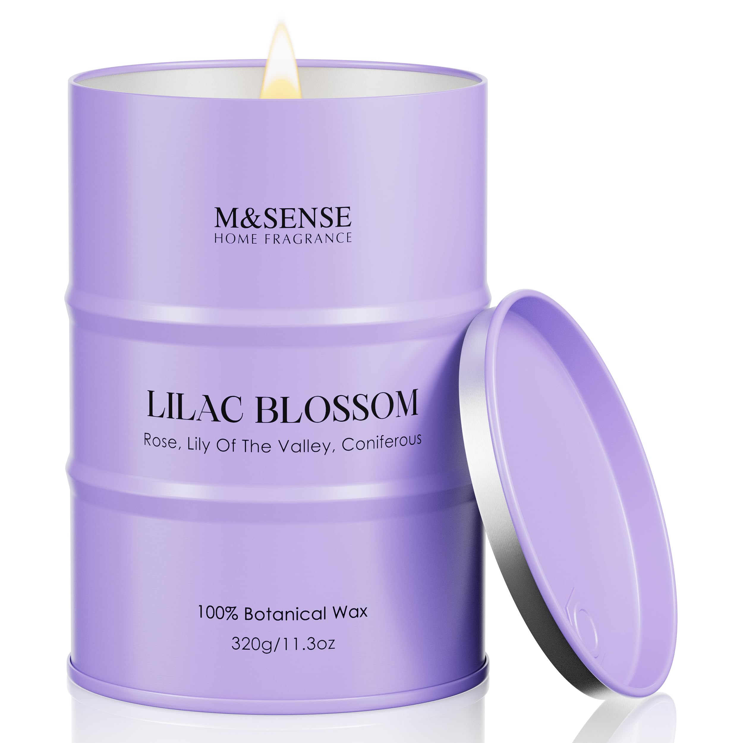 M&amp;SENSE Spring Lilac Blossom Soy Candle, 11.3oz