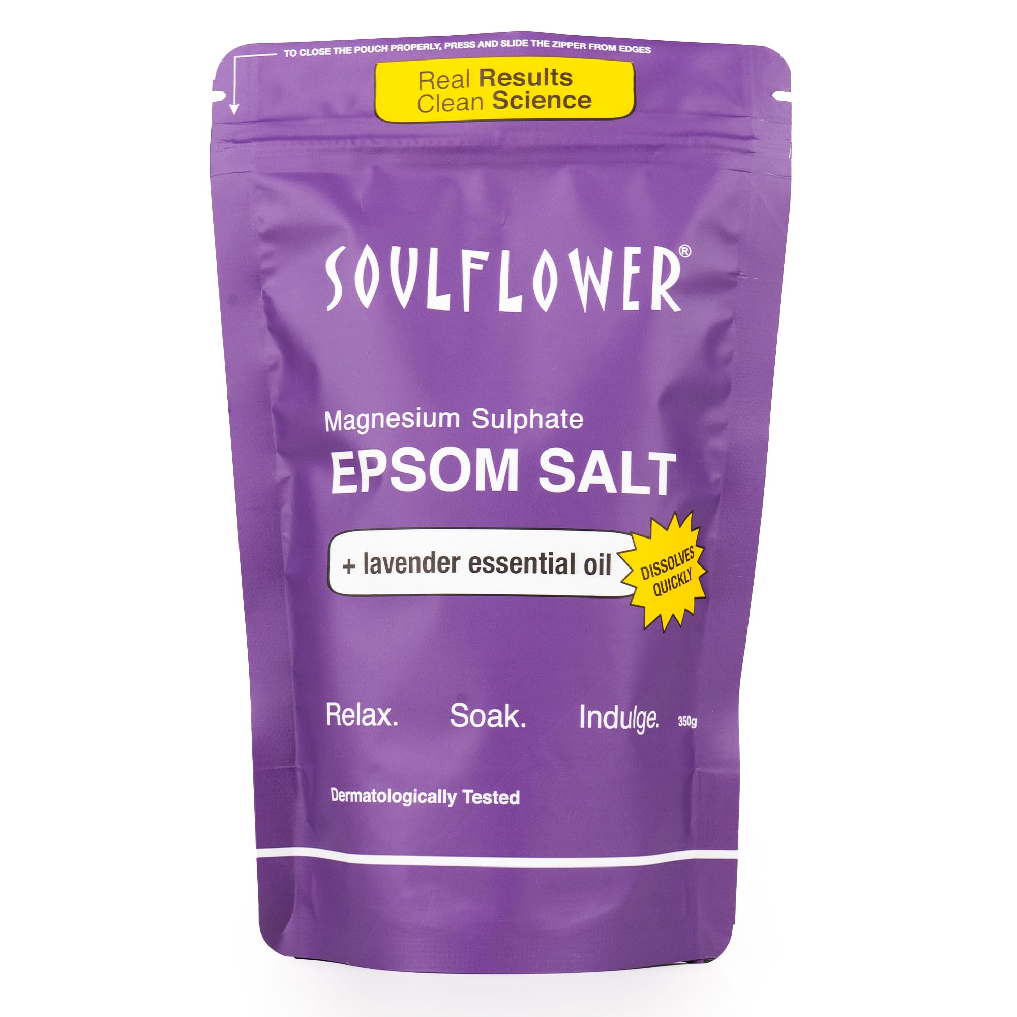 Soulflower Epsom Salt for Foot, Bath & Body Spa, Swelling & Soreness, Relaxing, Muscle Pain Relief | 100% Pure USP Grade Epsom Salt| Pure Lavender Essential Oil 350g (Pack of 1)-picture-24