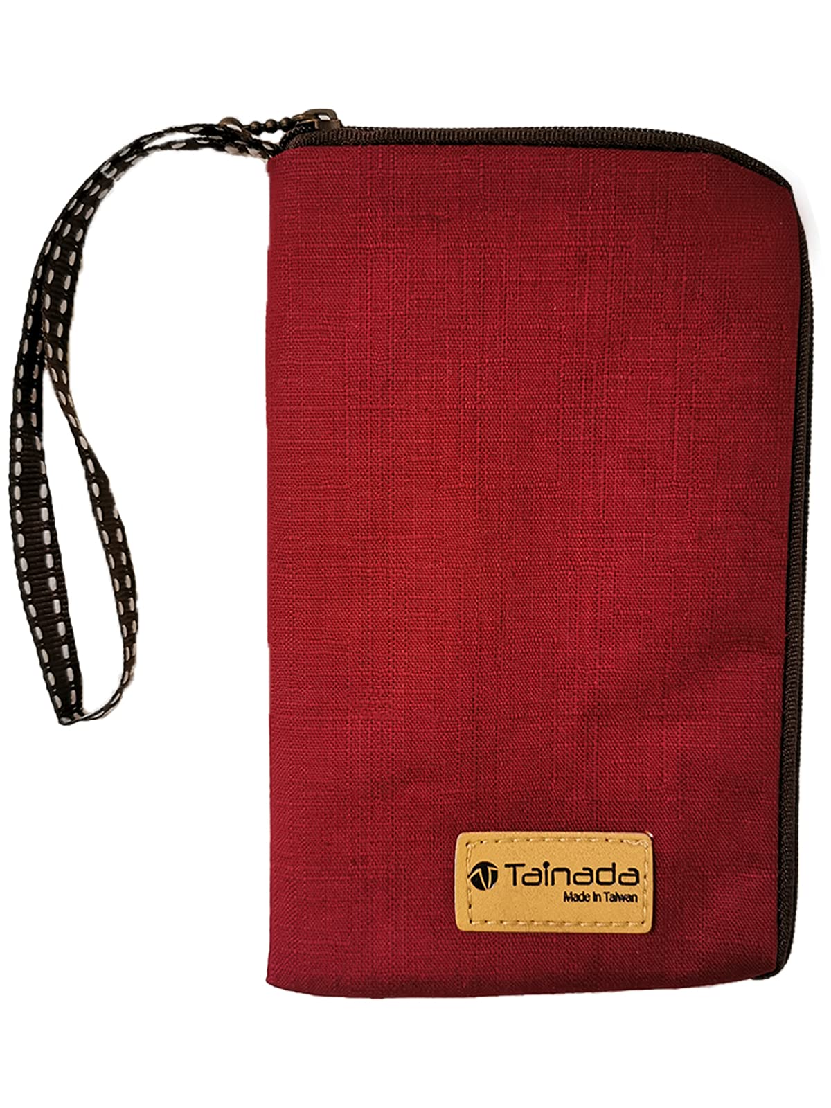 Taianda Women Phone Wristlet Wallet Pouch, Zippered Dual Slots (Wine Red)