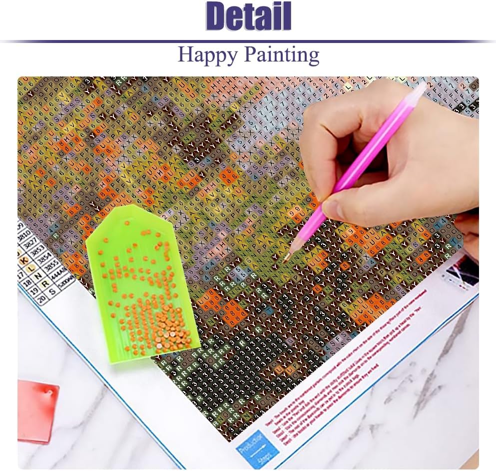 Miniatura 5 de Eiazuiks Kits de pintura de diamantes para adultos, puesta de sol 5D DIY kits de arte de diamantes de perforación completa para regalo, decoración