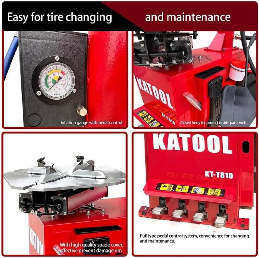 KT-T810 2.0HP Swing Arm Tire Changer Machine with Bead Blaster Wheel Tire Changer Professional Wheel Changer Equipment Tire Tools 120V/1PH Powerful Motor (KT-T810)