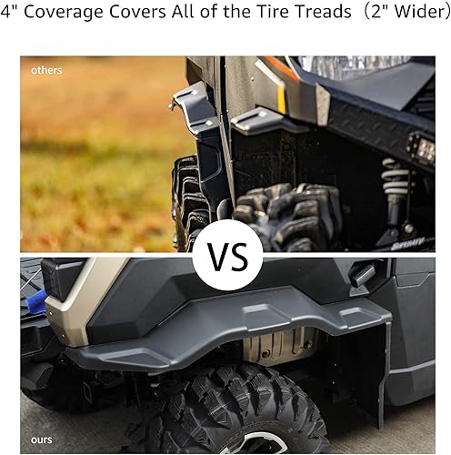 Miniatura 3 de A & UTV PRO Guardabarros extendidos más anchos para Polaris Ranger XP 1000Northstar Edition 2018-2024, delanteros y traseros XXL resistentes, 8