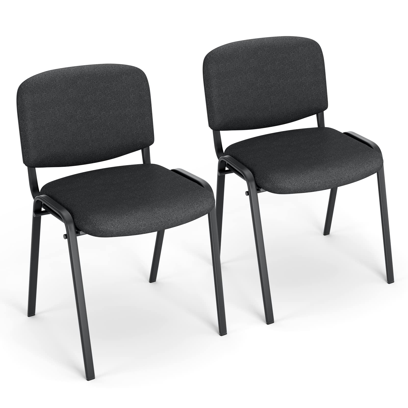 BASETBL Chaise de Conférence Empilable, Chaise Visiteur avec Rembourrage et Structure en Métal Solide, Chaise Empilable pour Salle de Conférence, Salle d’Attente et Espace d’Accueil - Deux Chaises