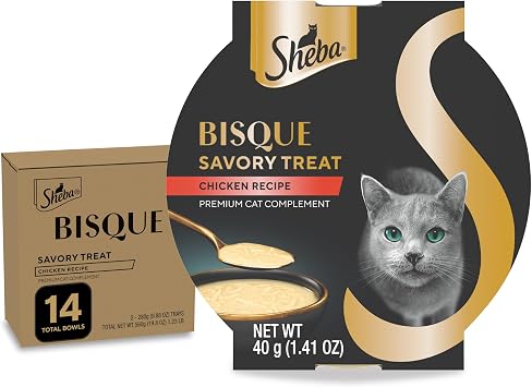 Sheba Bisque Cat Treats & Food Toppers, Chicken, 1.4 oz, 14 Count