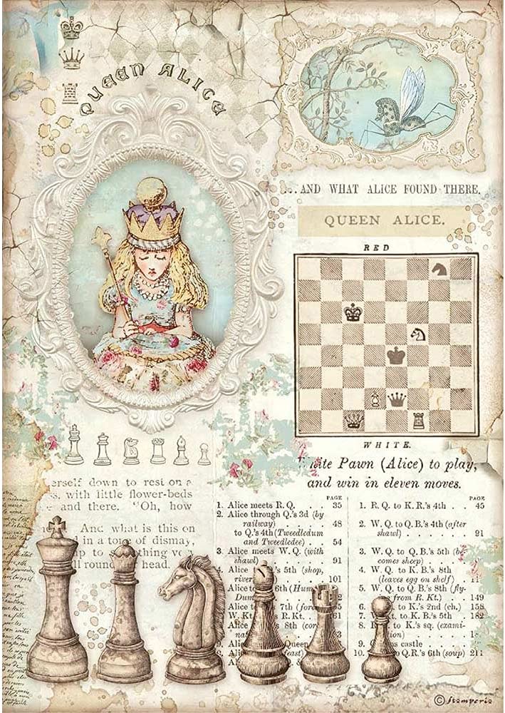 Stamperia Various International Rice Paper-Queen Alice, A4