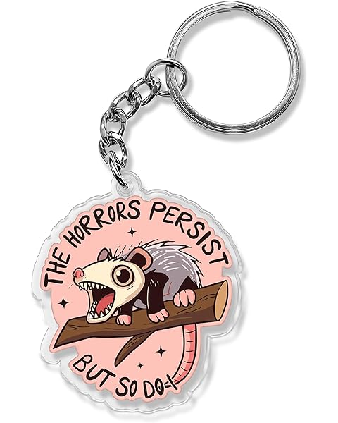 QUINNIAN Raccoon, Opossum Keychain 2 Inches Animal Lover Acrylic Material Keychains Key Ring Accessories