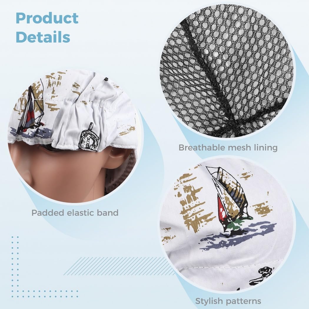 Lot de 4 bonnets de soudage en coton avec doublure en maille absorbant la transpiration, chapeaux de soudure respirants avec anneau élastique pour soudeurs, électriciens, travailleurs de centrale