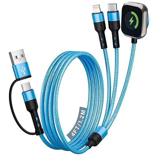 Miniatura 11 de Cruise Travel Essentials 2026, cable USB A/C 3 en 2 para iPhone 17, cargador iWatch, cable de carga múltiple trenzado, cable de carga múltiple