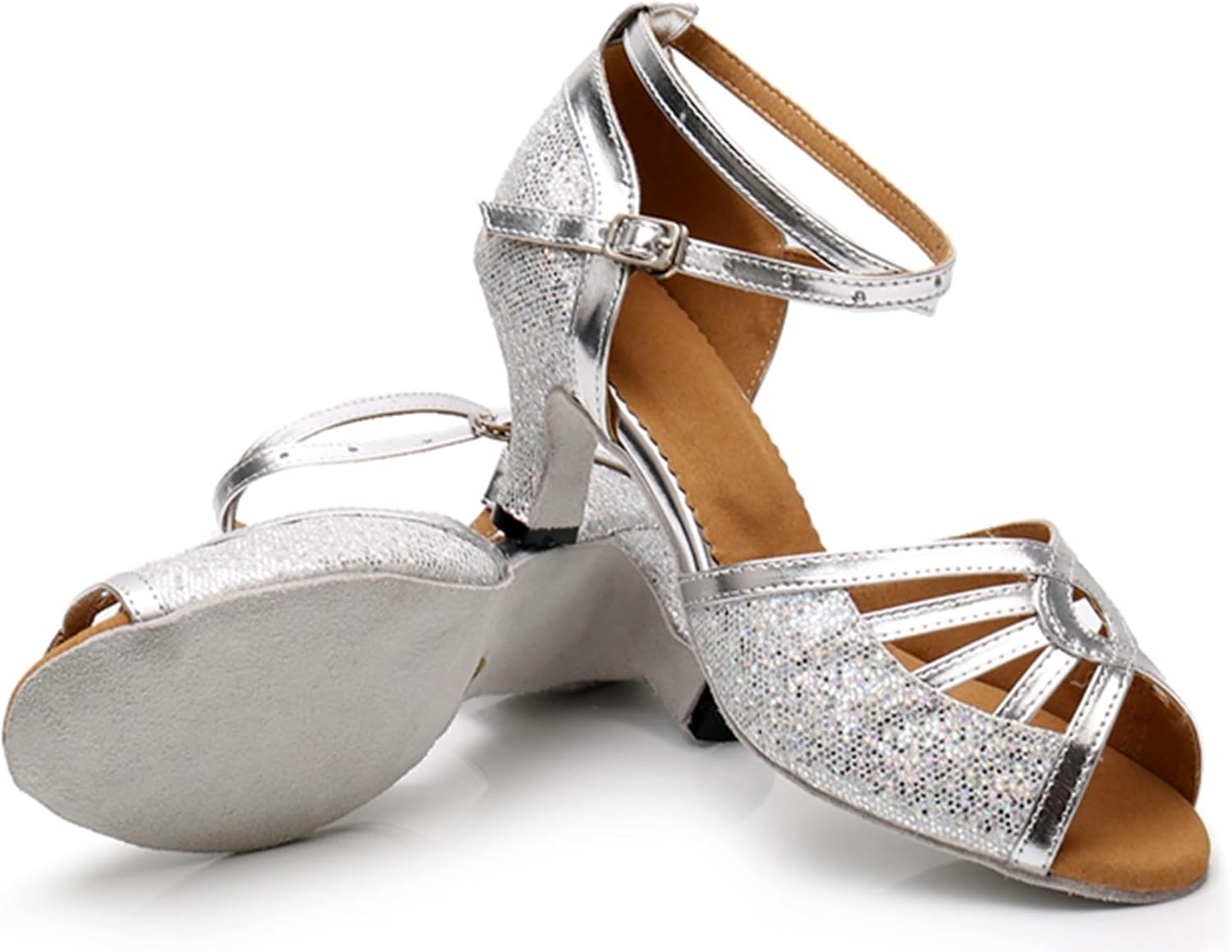 Girls Womens Latin Salsa Dance Shoes Glitter Comfortable Wedding Evening Sandals