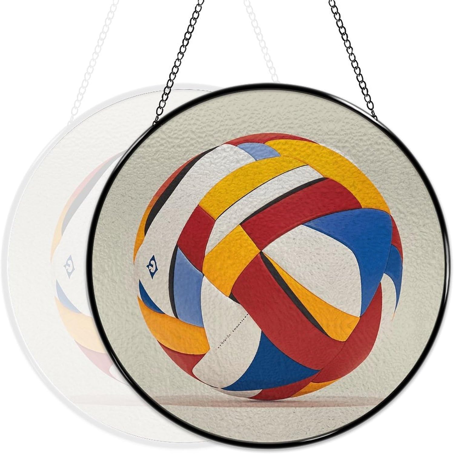 Stained Glass Hanging Sign Suncatcher, Abstract Elements