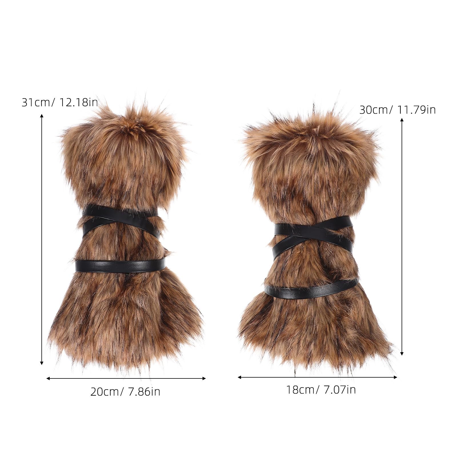 Didiseaon 2 Pares Calentadores de Piernas y Brazos de Poliéster Peludos Estilo Vikingo Cómodos y Suaves para Disfraces de Fiestas Temáticas y Eventos Festivos de Halloween