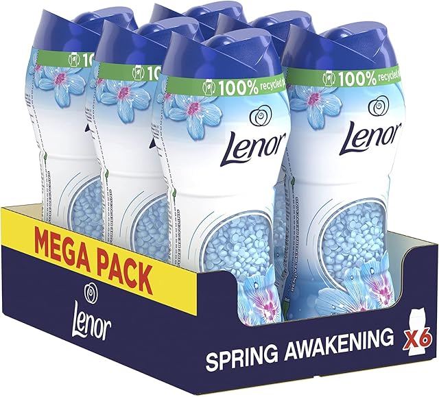 Lenor Perełki Zapachowe do Prania (6 x 210g), Spring Awakening, Intensywna Świeżość do Następnego Prania, Zapach Wiosennych Kwiatów