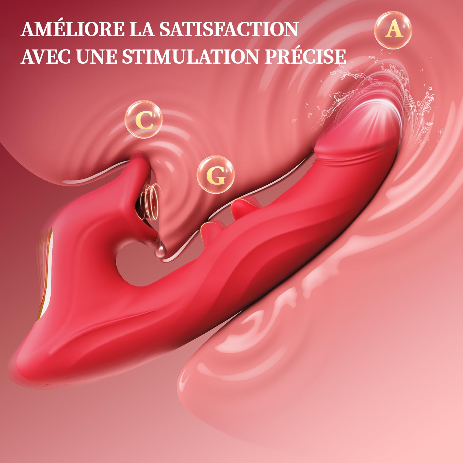 Vibromasseurs Feminin Sex Toys, Sex Toýs Femme 4EN1 Léchage Gode Vibro-masseur va et Vient 10 Modes de Vibrations, Silencieux Sex Toýs Couple Sextoyse Femme Clitoridienne Feminin Stimulateur