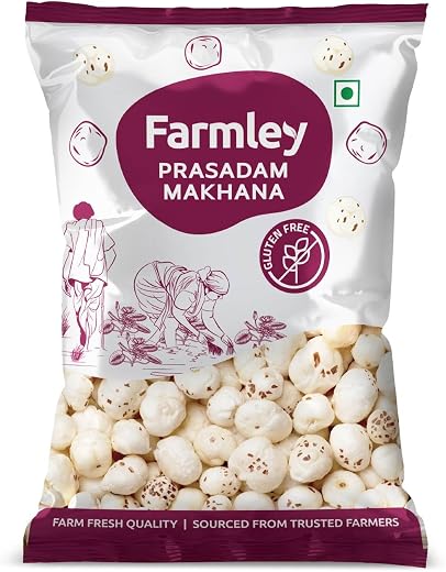 Farmley Prasadam Makhana, 250 g, Fit for Fasting | Foxnuts, Lotus Puffs | Rich in Calcium, Maintains Weight, Healthy Snacks
