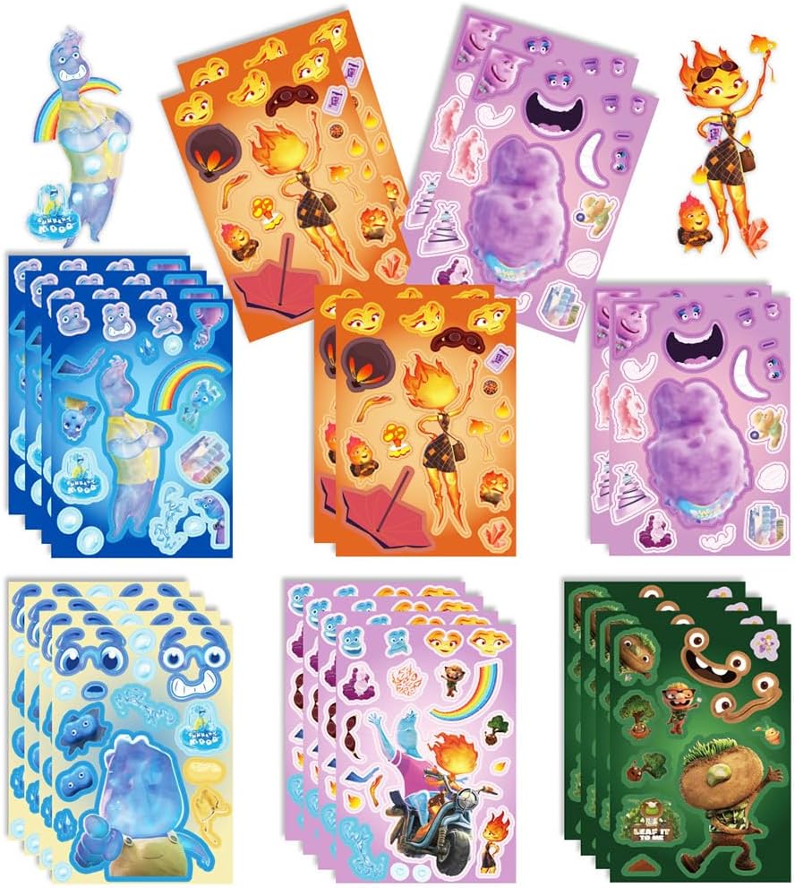 Elemental Makeaface Sticker Sheets Make Your Own Elemental Fantasy