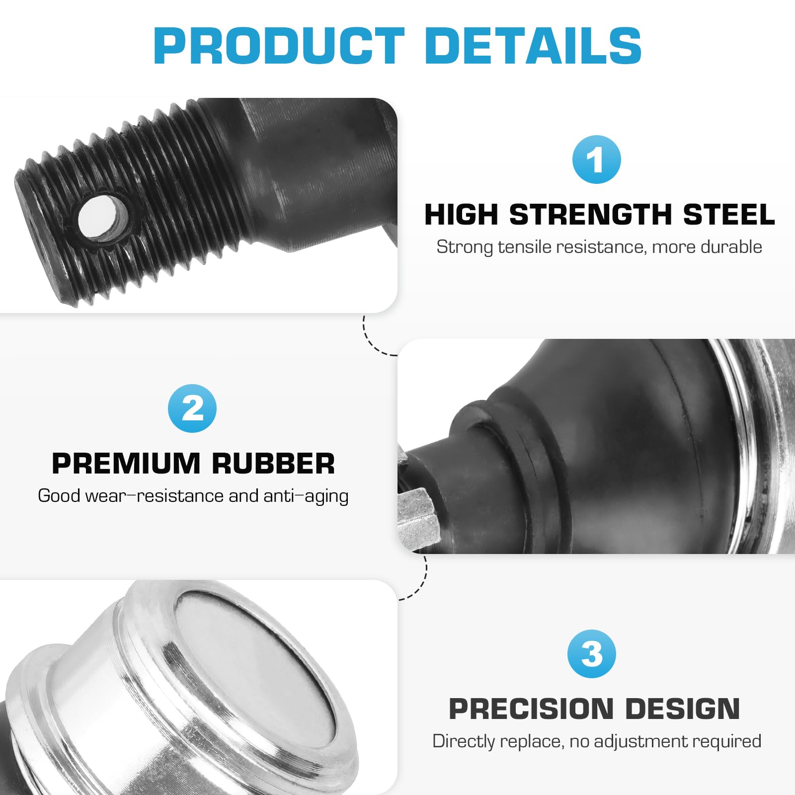 Ball Joints For Ford E-450 Super Duty 4 Ball Joints For Yamaha Kodiak 450 4WD – Upper Or Lower, Fits 2003-2006 YFM450 Yamaha Complete Outboard Lower Units - Foto 7