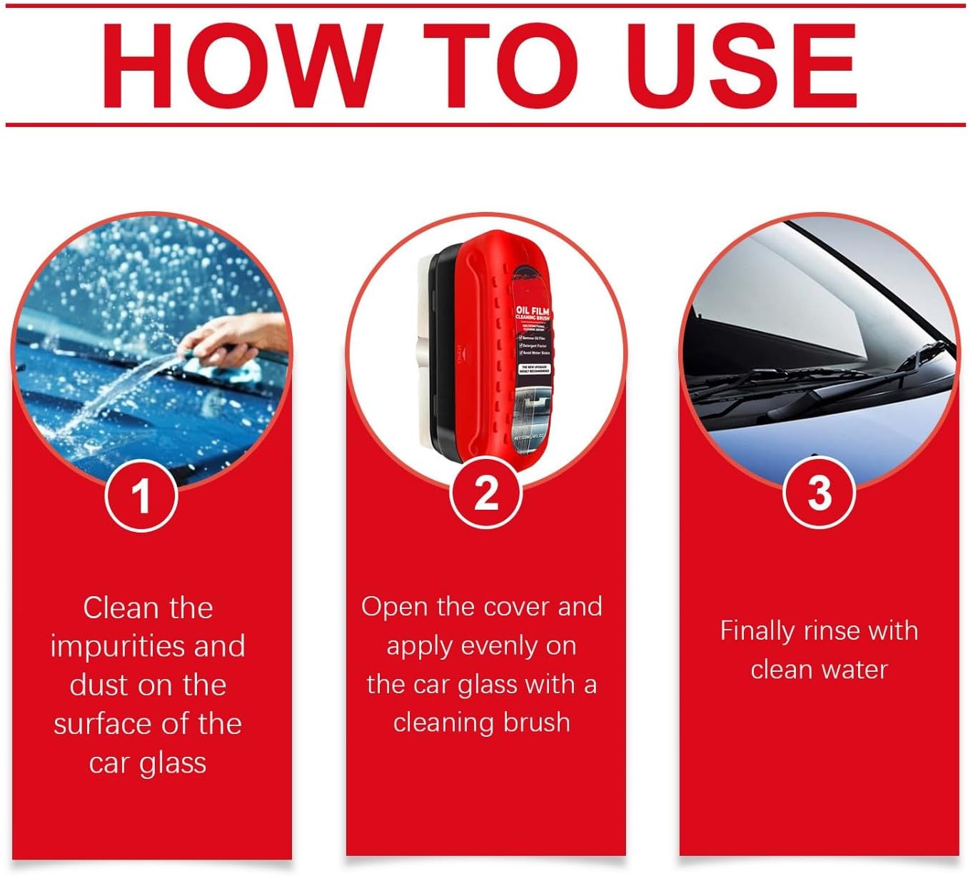 2Pc Automotive Oil Film Cleaning Brush, Windshield Cleaner for Car Windows & Glass, Glass Oil Film Remover for Car, Clear Vision Glass Cleaner, Anti-Rain & Anti-Fog Coating, Improves Clarity - Image 7