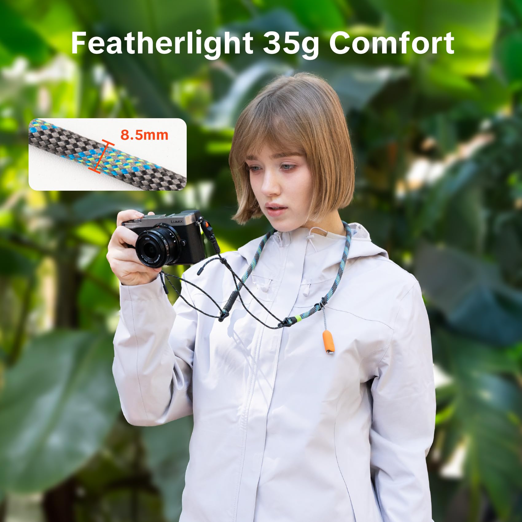 PGYTECH Kameragurt Slim Verstellbarer Schnellverschluss-Schultergurt 820-1360mm Leichter Haltegurt für System/Kompakt/Instax/Digitalkameras, Outdoor Stil