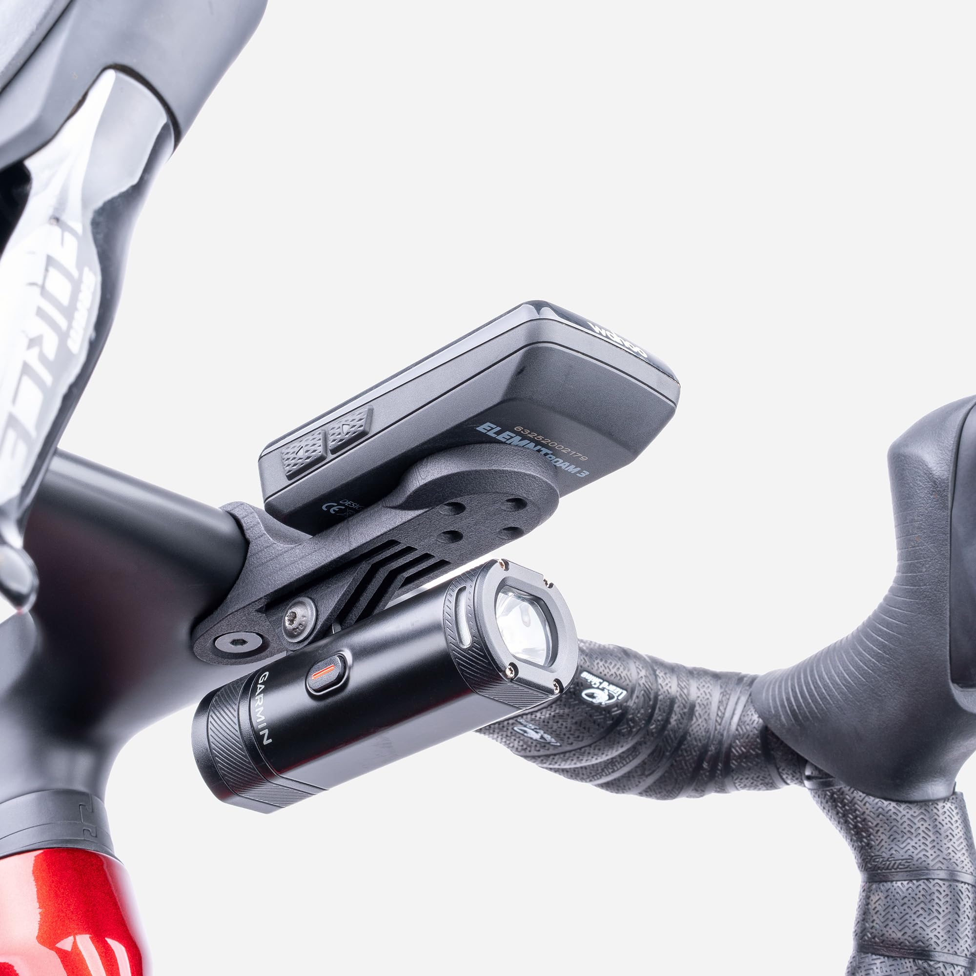 Support Compteur Vélo – Accessoires Vélo – VTT – Imprimé 3D en Fibre de Carbone – Compatible avec Les Compteurs Wahoo (Elemnt Bolt/Roam), avec Fixation Supplémentaire Arrière, Female