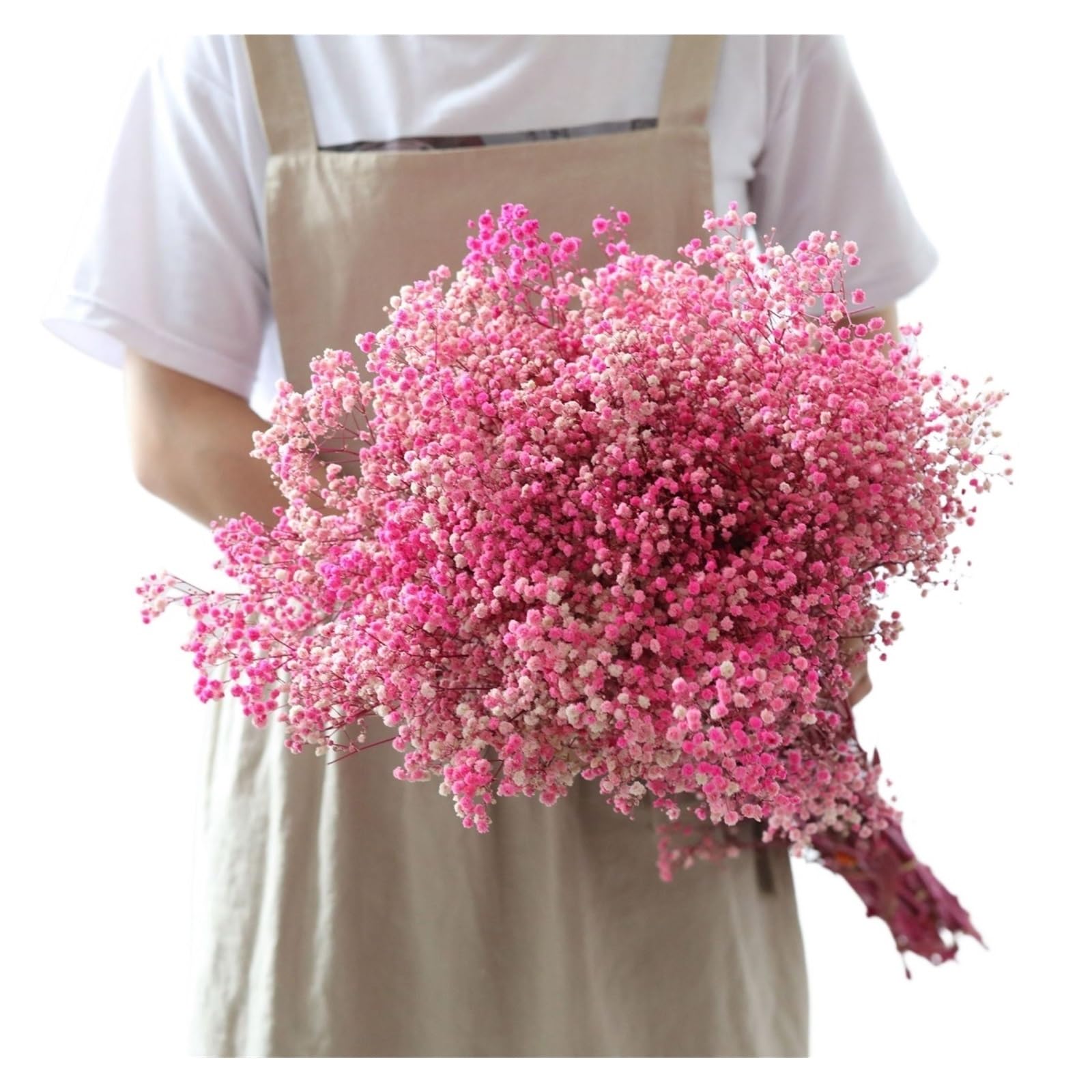 WJIAYAO dried gypsophila flowers Dried Flowers Gypsophila Baby Breath Bouquet Gypsophile Wedding Party Decoration Home Photo Decor(Pink,120g)