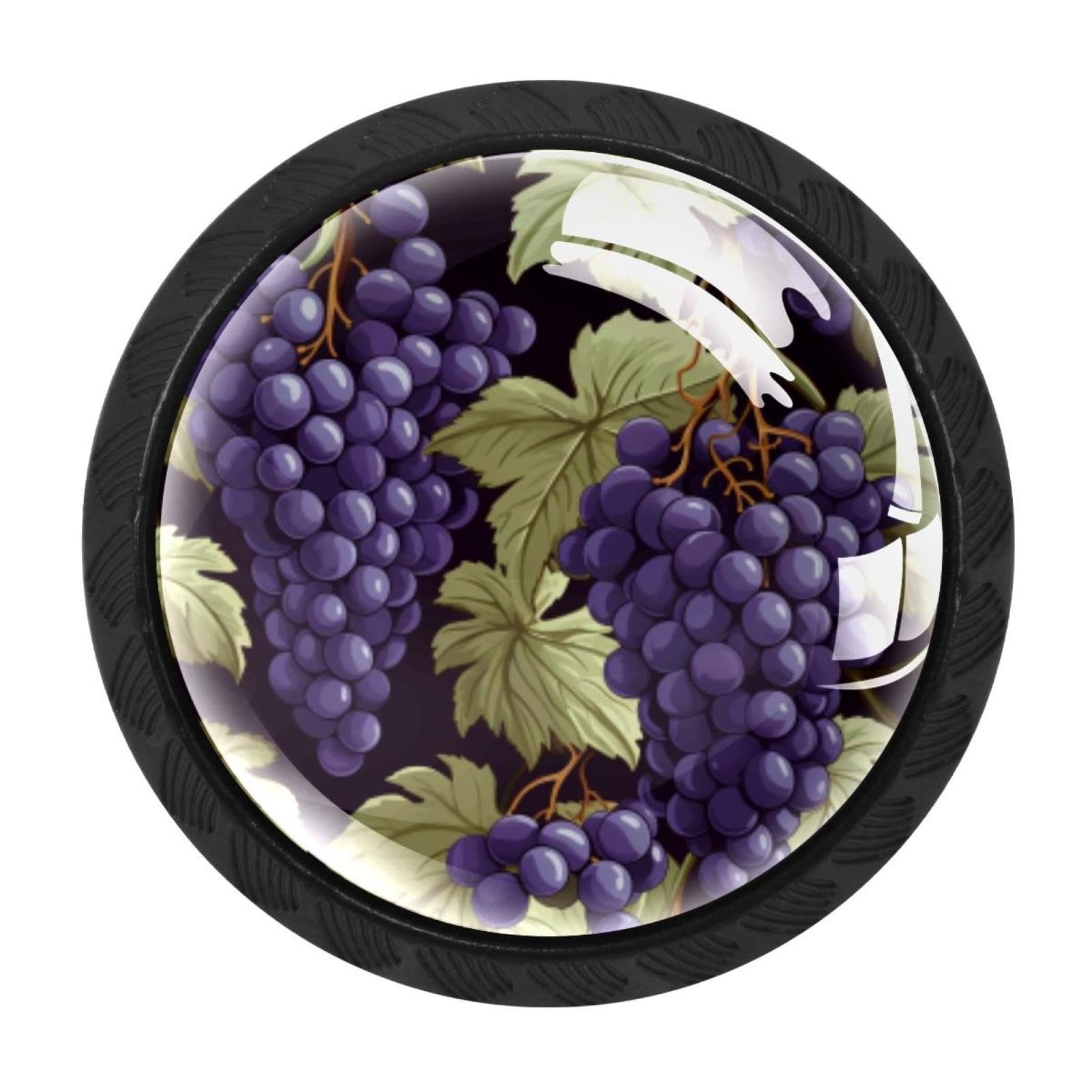 CHENZZZZ 4 Pack Round Cabinet Knobs for Kitchen Bathroom Closet Dresser Cabinets, Grape