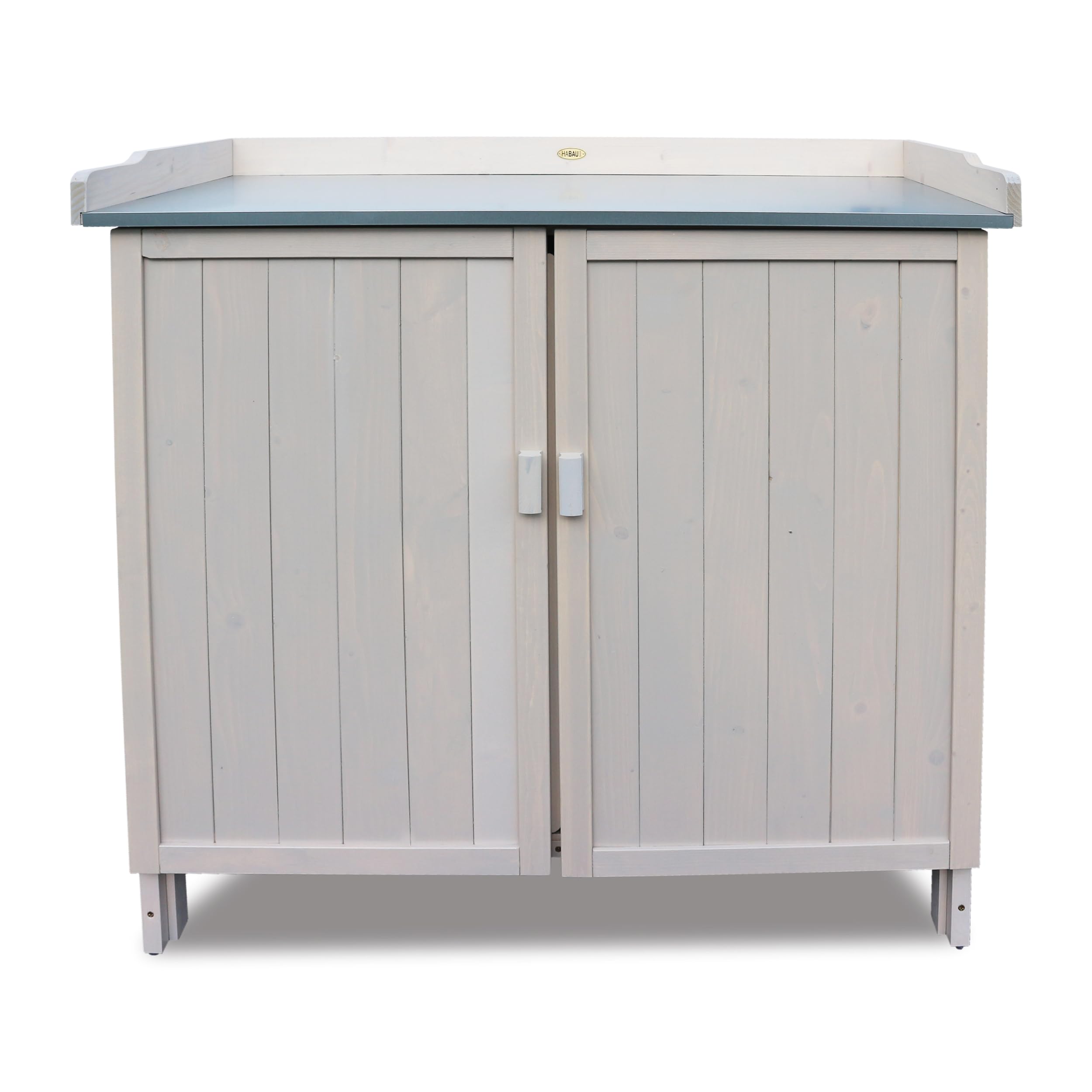 HABAU Gartenschrank Lino mit integriertem Pflanztisch wetterfest lasiert Holz 98 x 48 x 95 cm