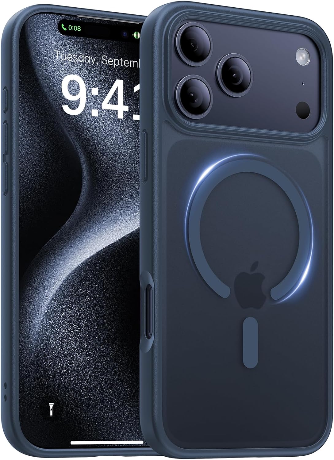 Magnetic for iPhone 17 Pro Max Case,[Anti-Slip][Compatible with MagSafe][Military Grade Drop Protection] Shockproof Protective Translucent Phone Case for iPhone 17 Pro Max Case,Midnight Blue iPhone 17 Pro Max 10-Midnight Blue