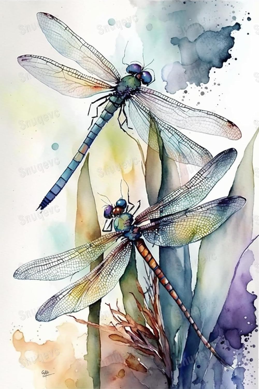 Amazon.com: Painted Beautiful Dragonfly Jigsaw Puzzle - 1000 Piece ...