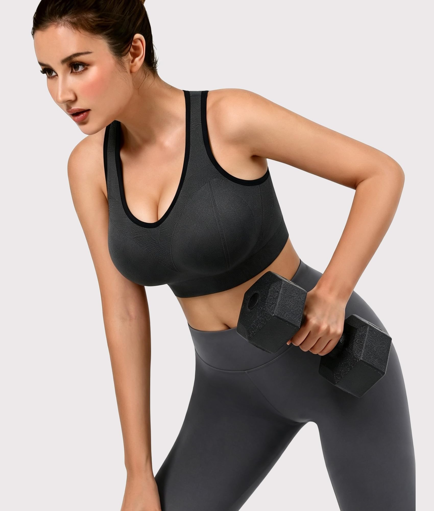 Damen Racerback Sport-BHs High Impact Workout Yoga Gym Fitness BH